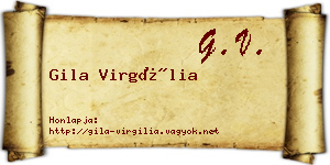 Gila Virgília névjegykártya